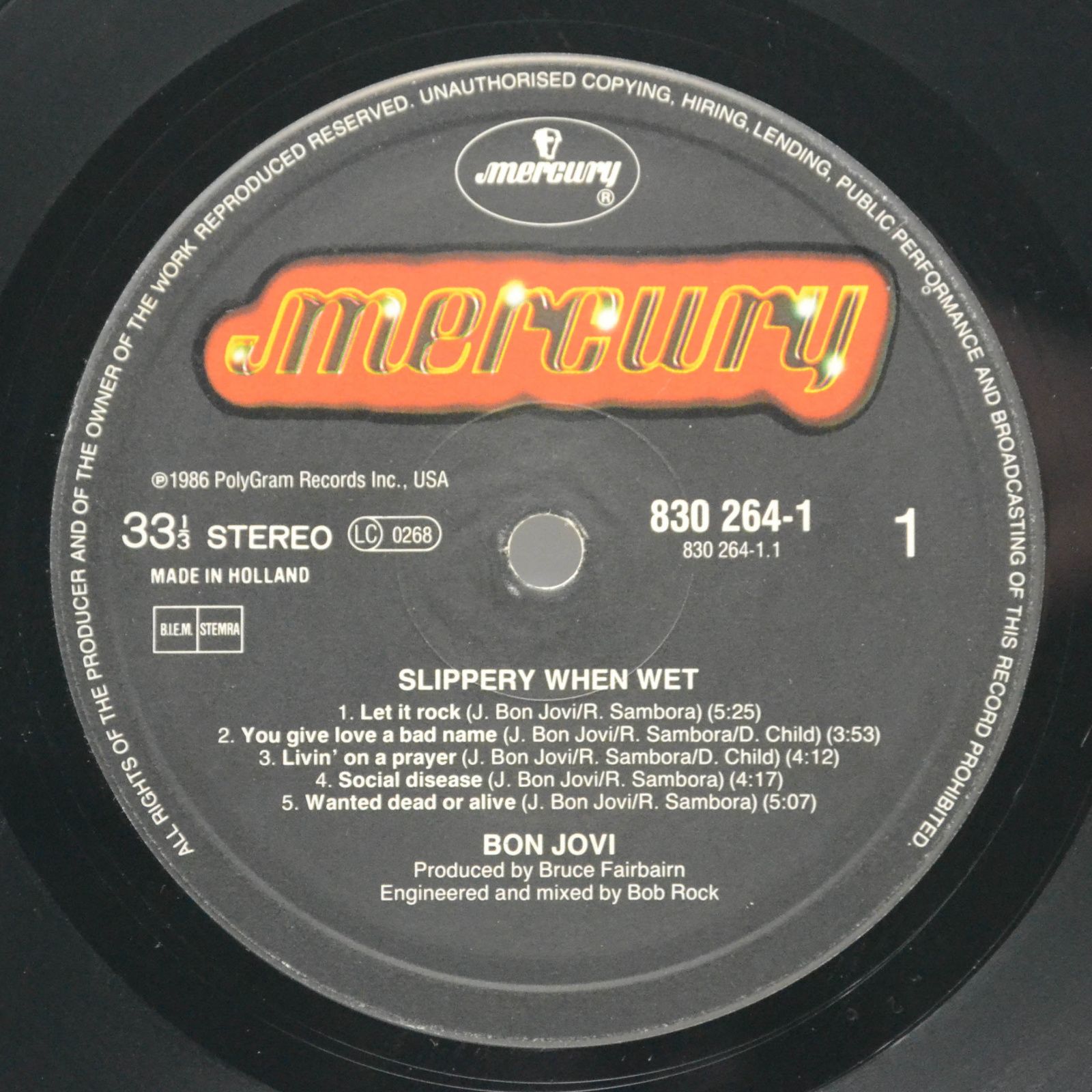 Bon Jovi — Slippery When Wet, 1986