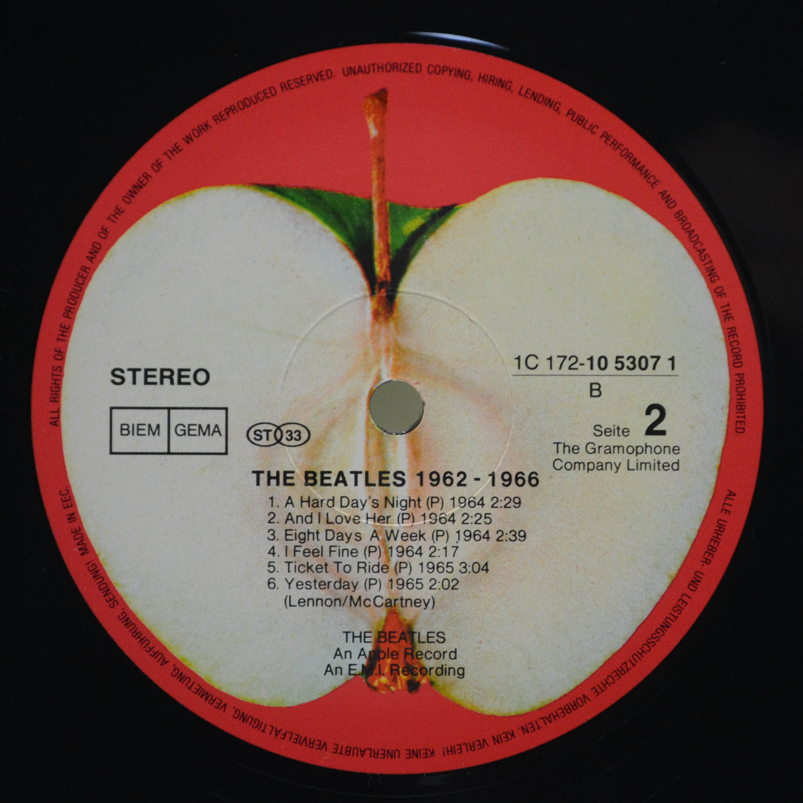 Beatles — 1962 - 1966 (2LP), 1973