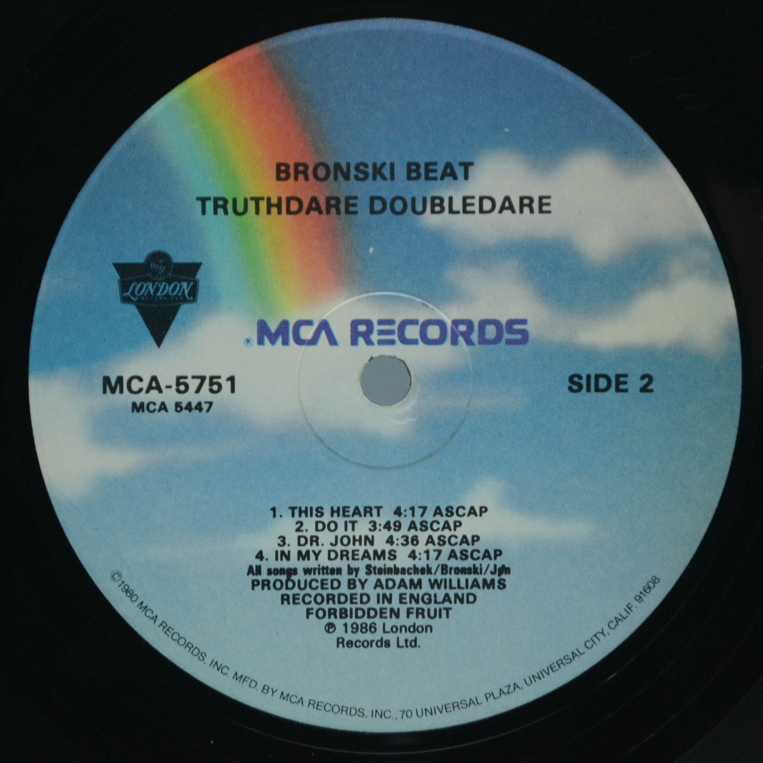 Bronski Beat — Truthdare Doubledare (USA), 1986