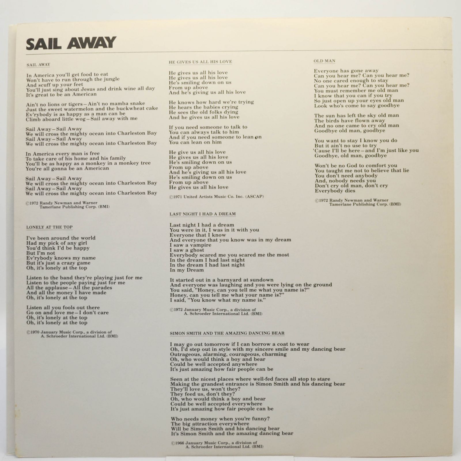 Randy Newman — Sail Away, 1972