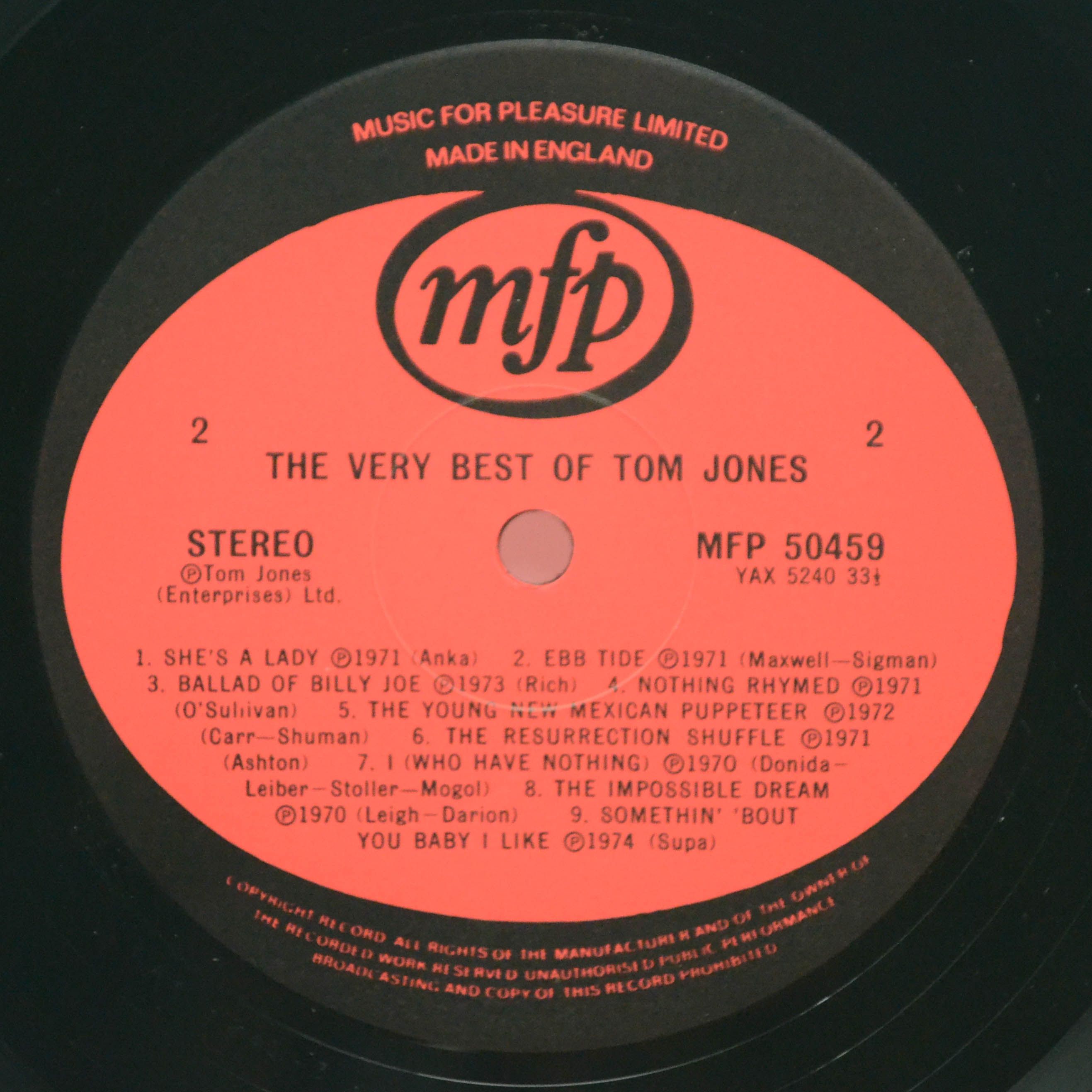 Tom Jones — The Very Best Of (UK), 1976