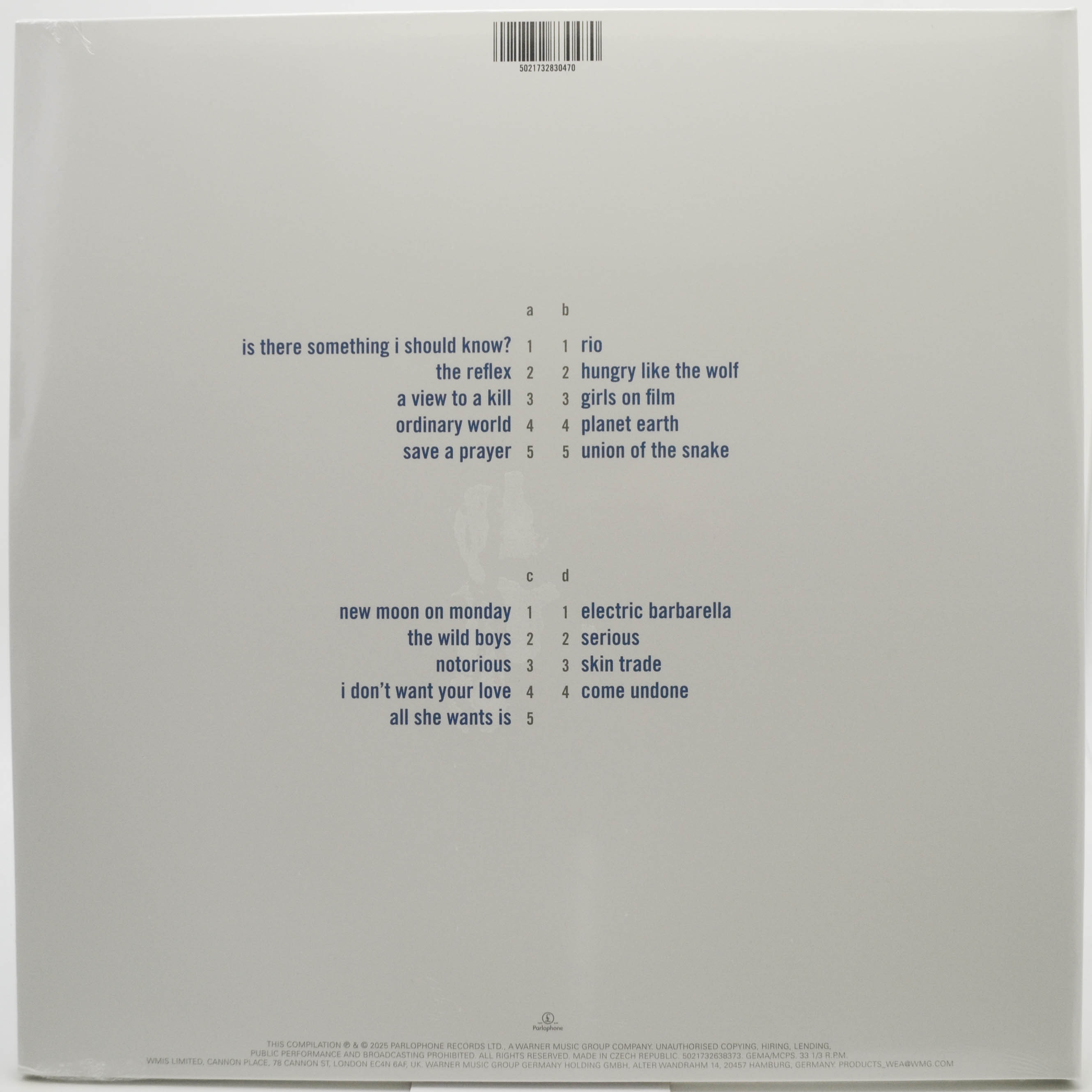 Duran Duran — Greatest (2LP), 1998