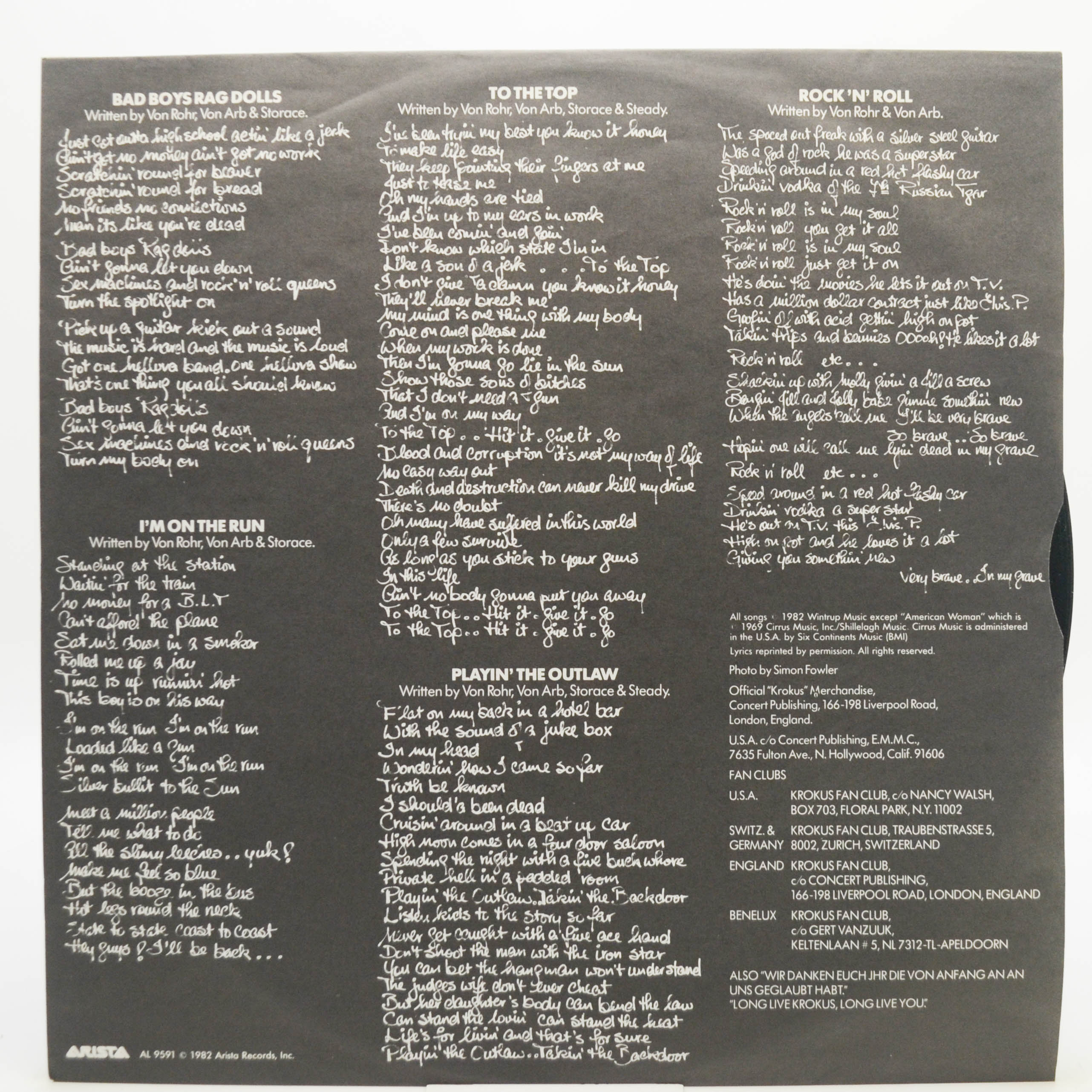 Krokus — One Vice At A Time (USA), 1982