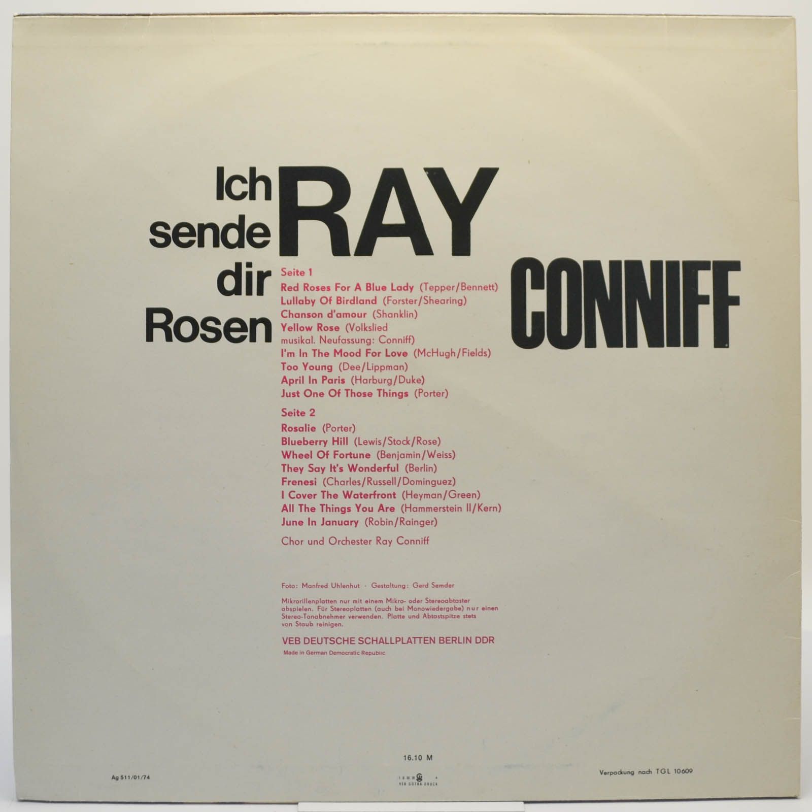 Ray Conniff — Ich Sende Dir Rosen, 1974