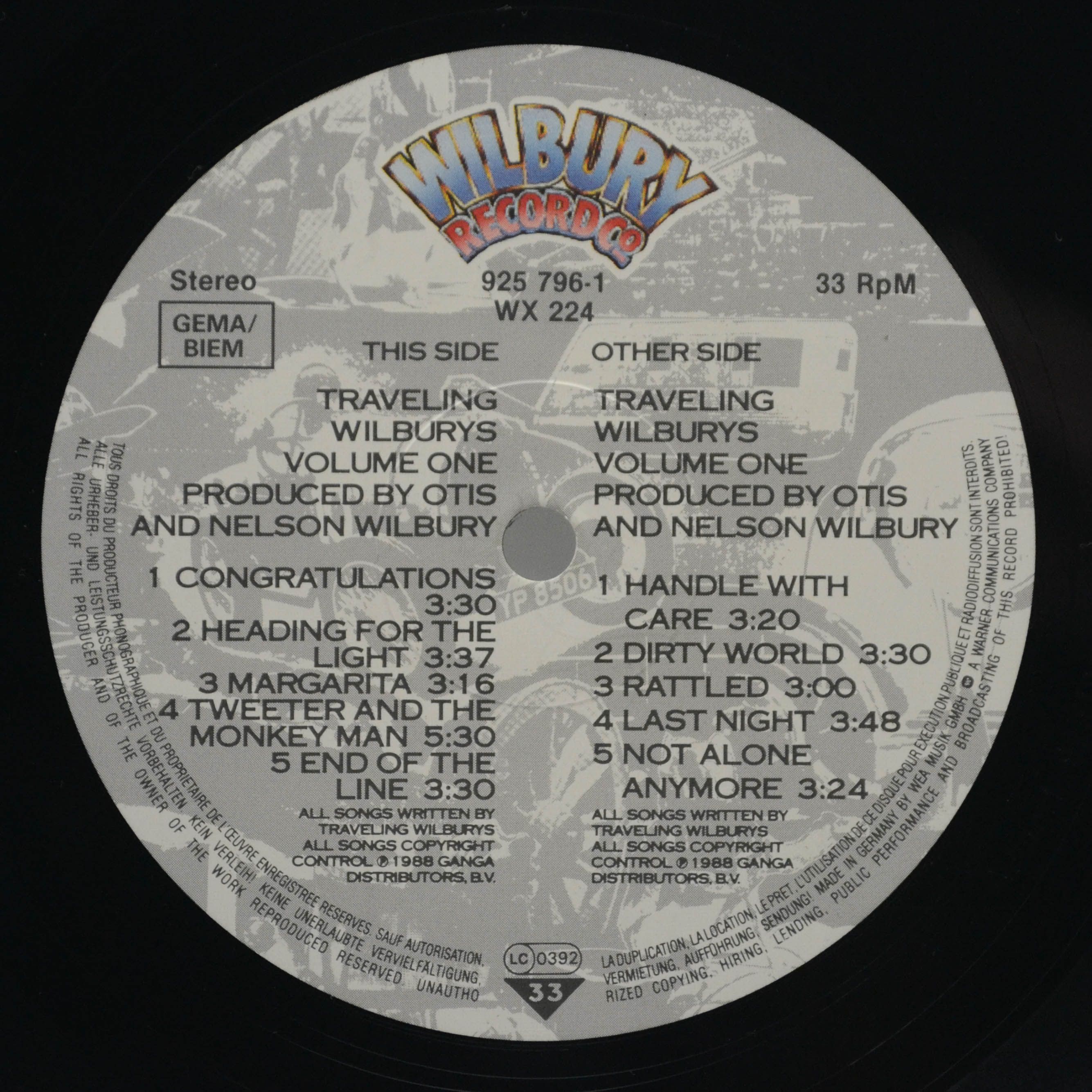Traveling Wilburys — Volume One, 1988