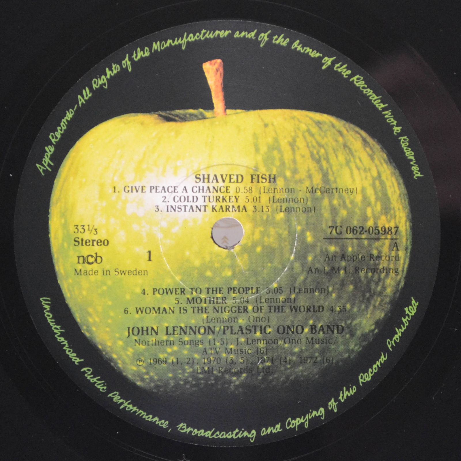 Lennon, Plastic Ono Band — Shaved Fish, 1975