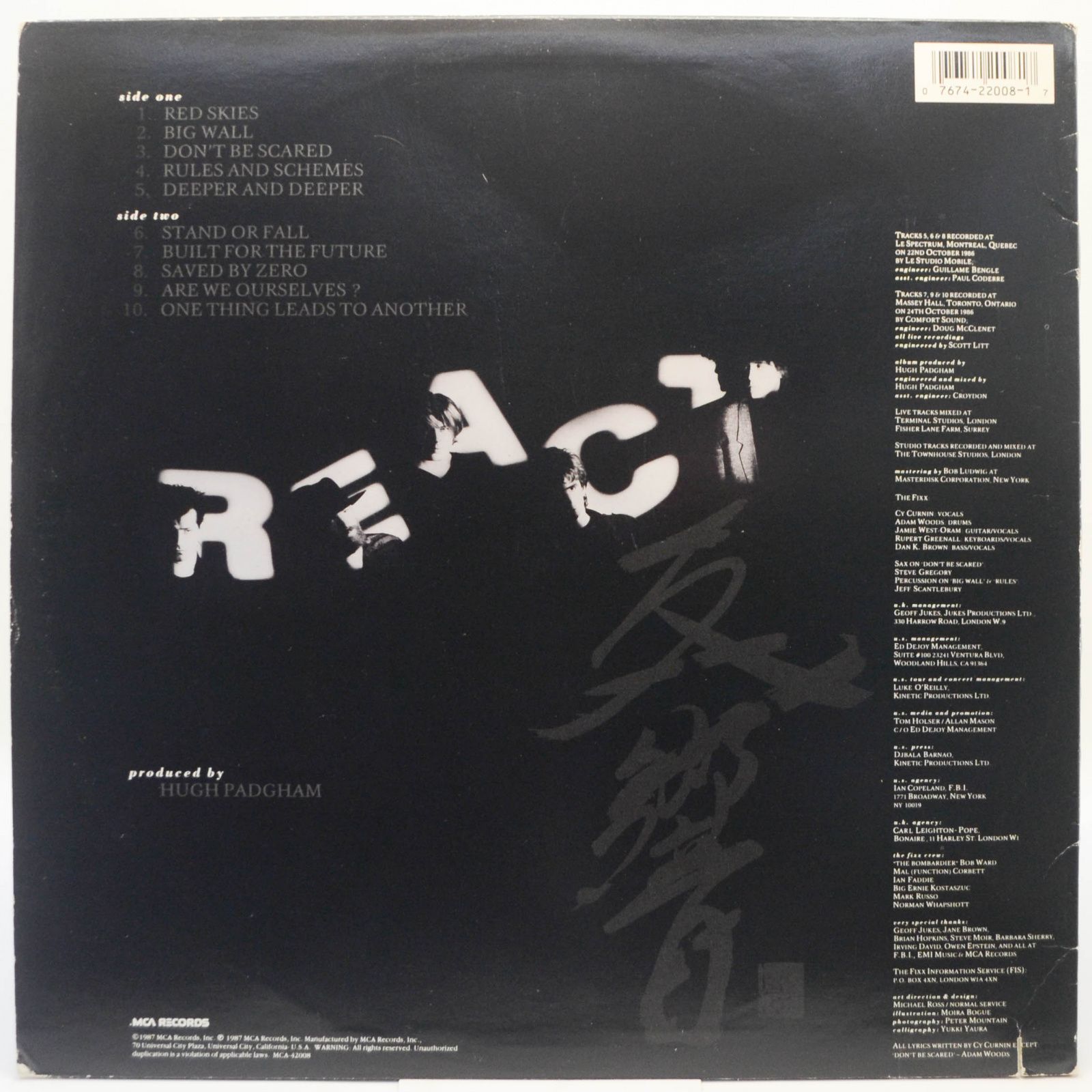 Fixx — React, 1987