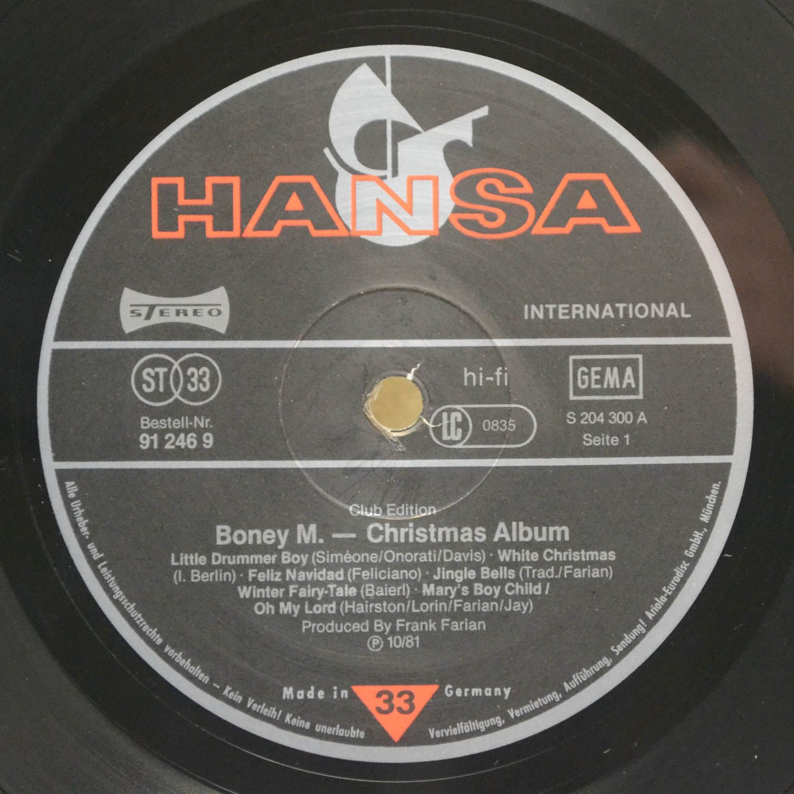 Boney M. — Christmas Album, 1981