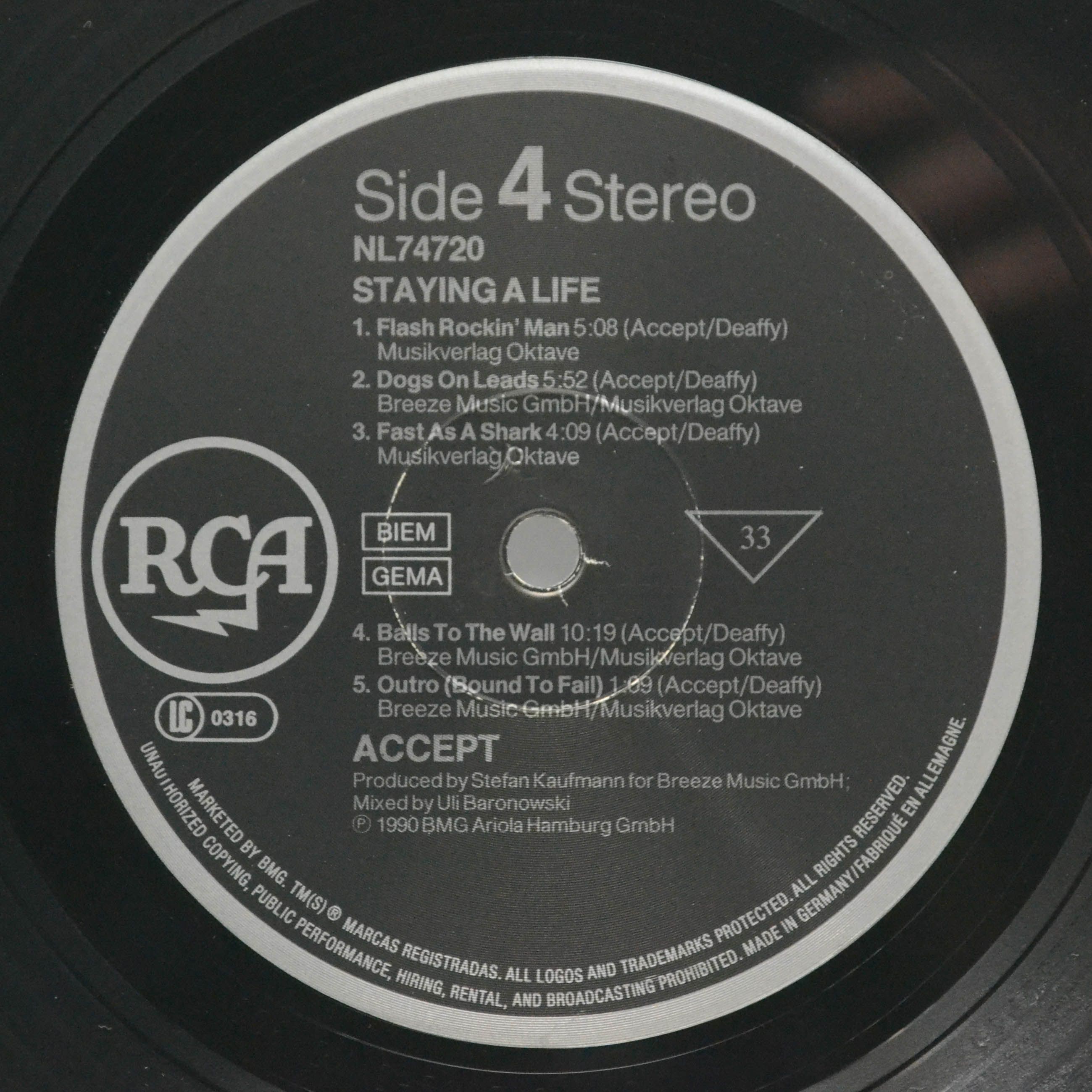 Accept — Staying A Life (2LP, 1-st, Germany), 1990