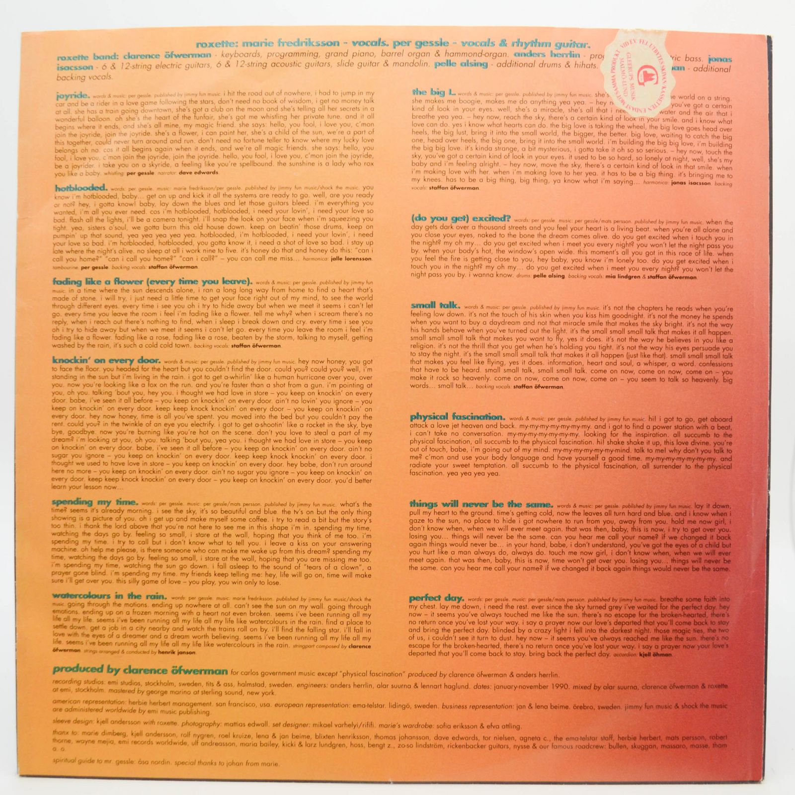 Roxette — Joyride, 1991