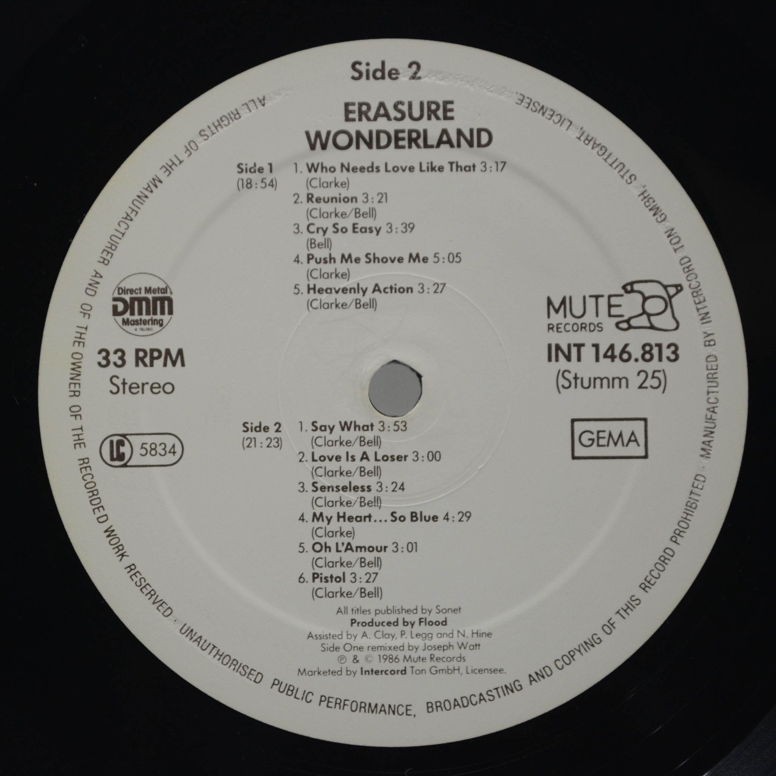 Erasure — Wonderland, 1986