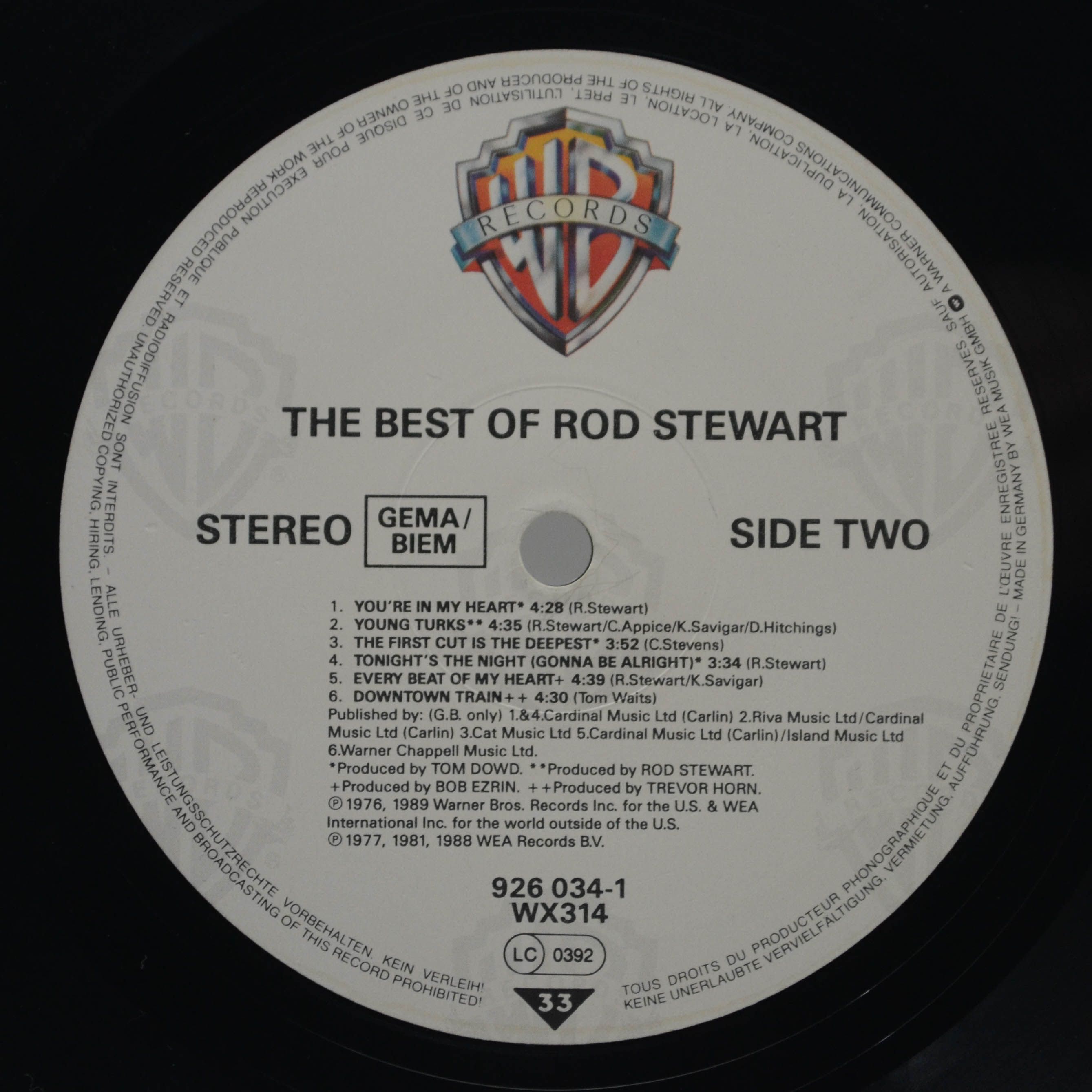 Rod Stewart — The Best Of Rod Stewart, 1989