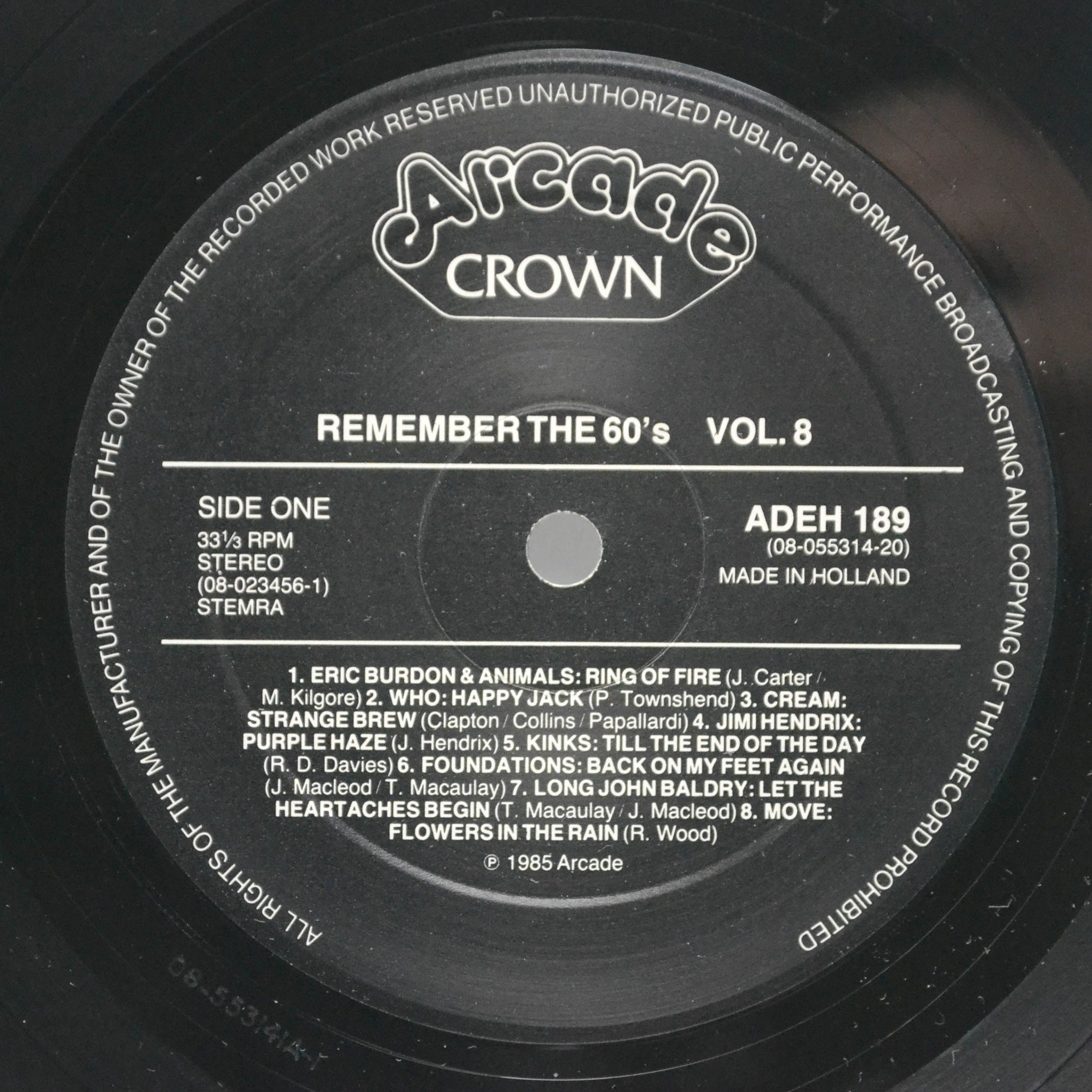 Various — Remember The 60's (Volume 8) (2LP), 1985