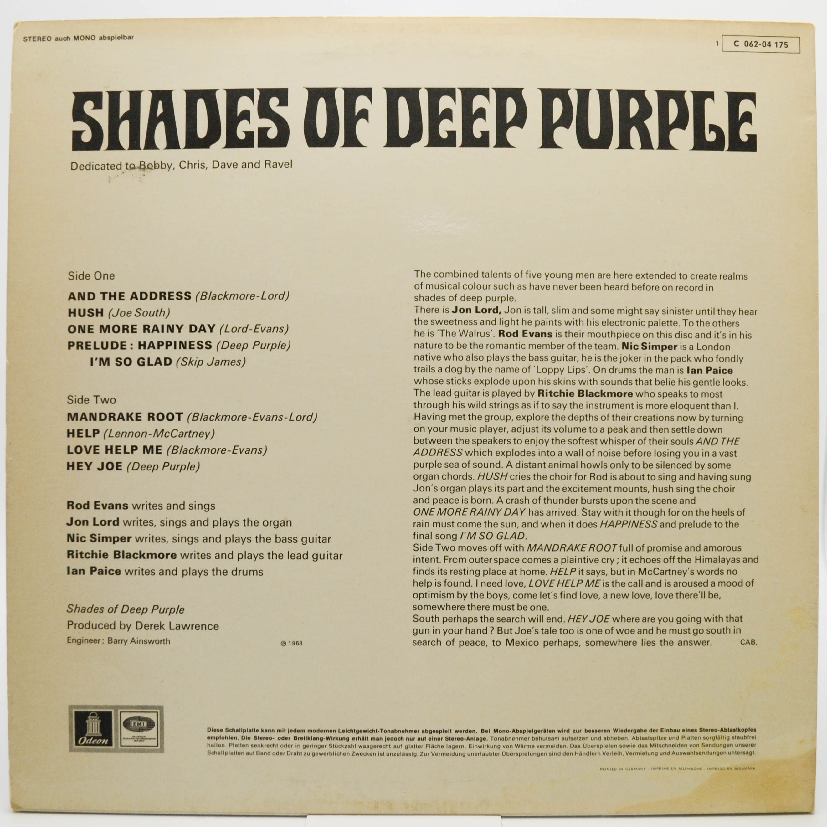 Deep Purple — Shades Of Deep Purple, 1968