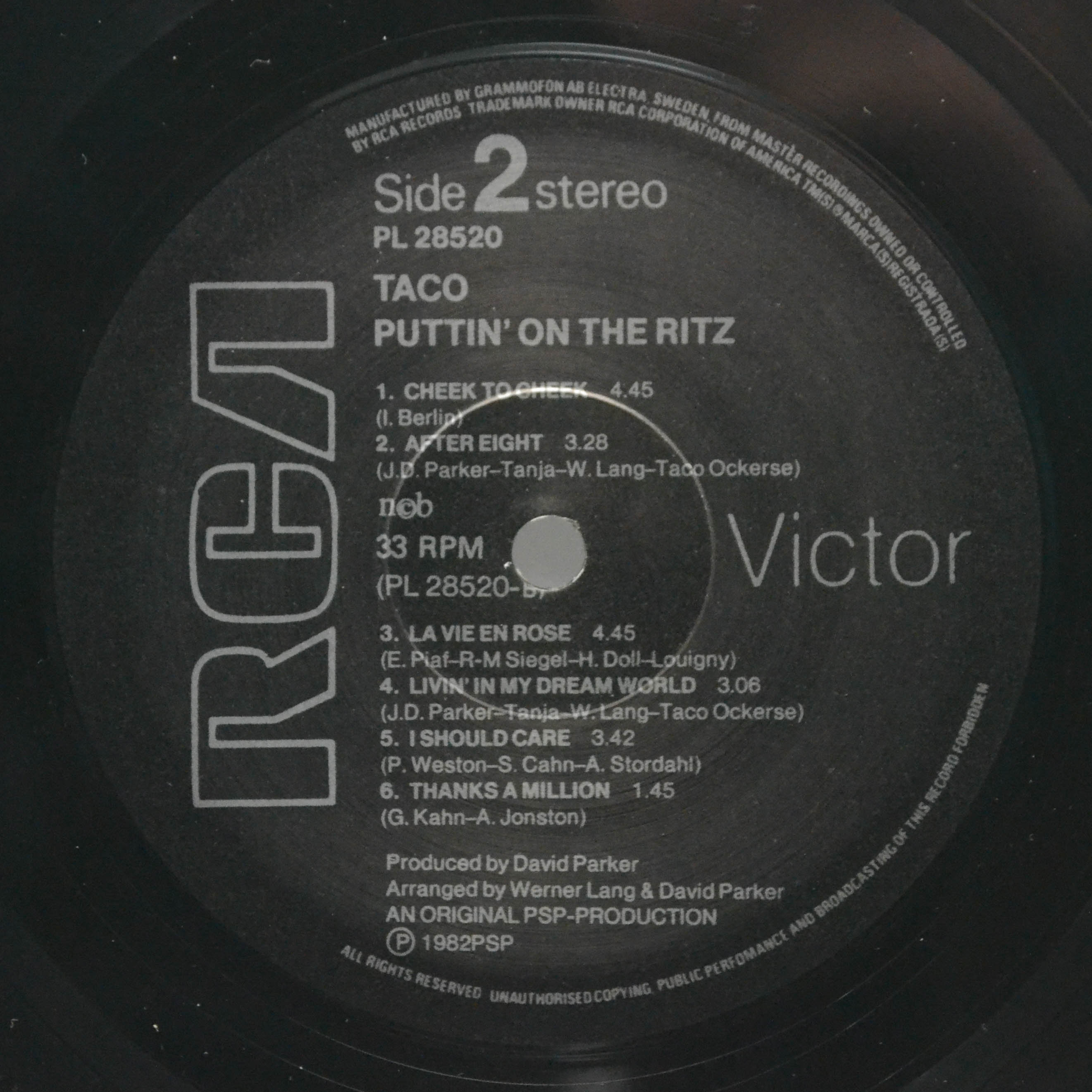 Taco — Puttin' On The Ritz!, 1982