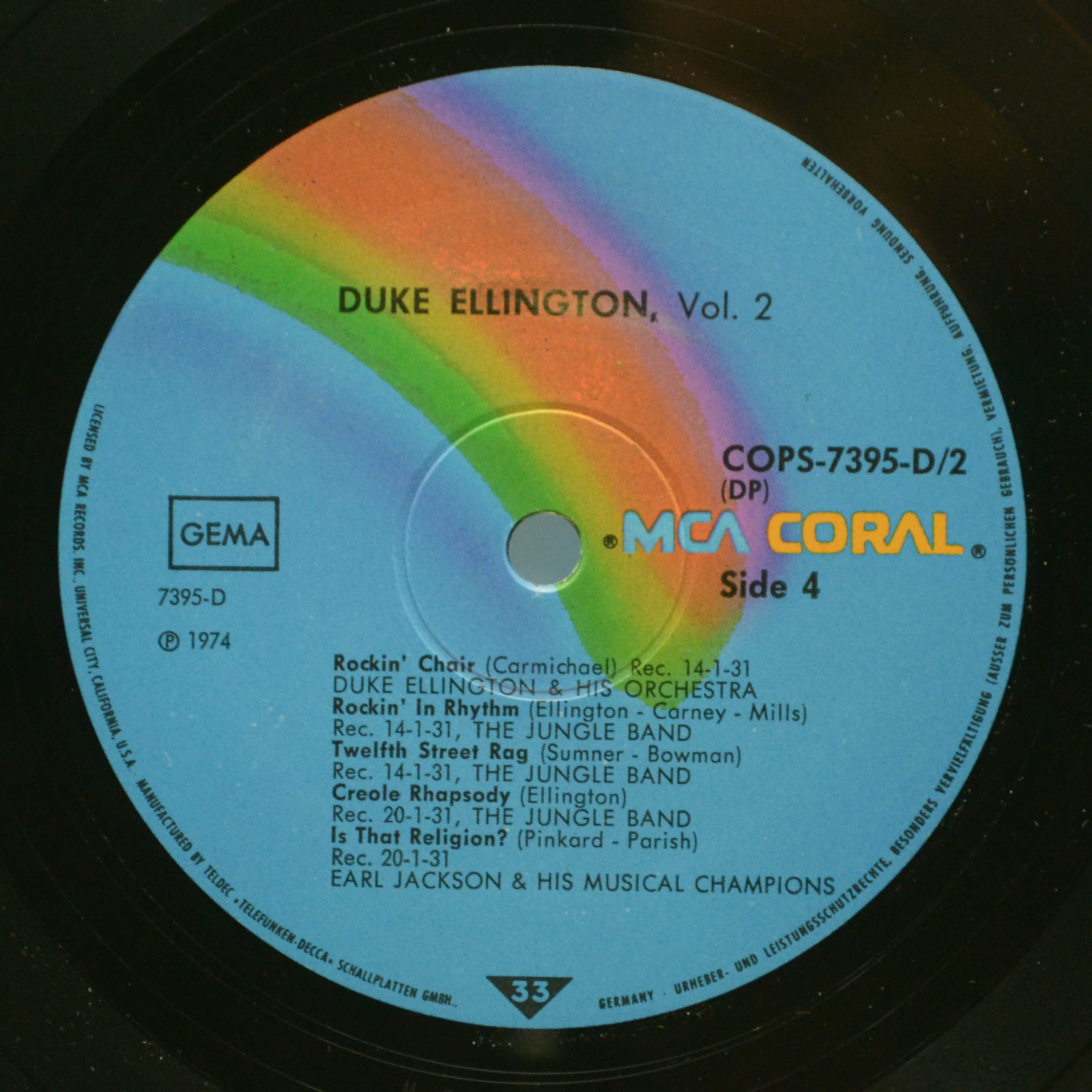 Duke Ellington — Vol. 2 (1929-1931) (2LP), 1974
