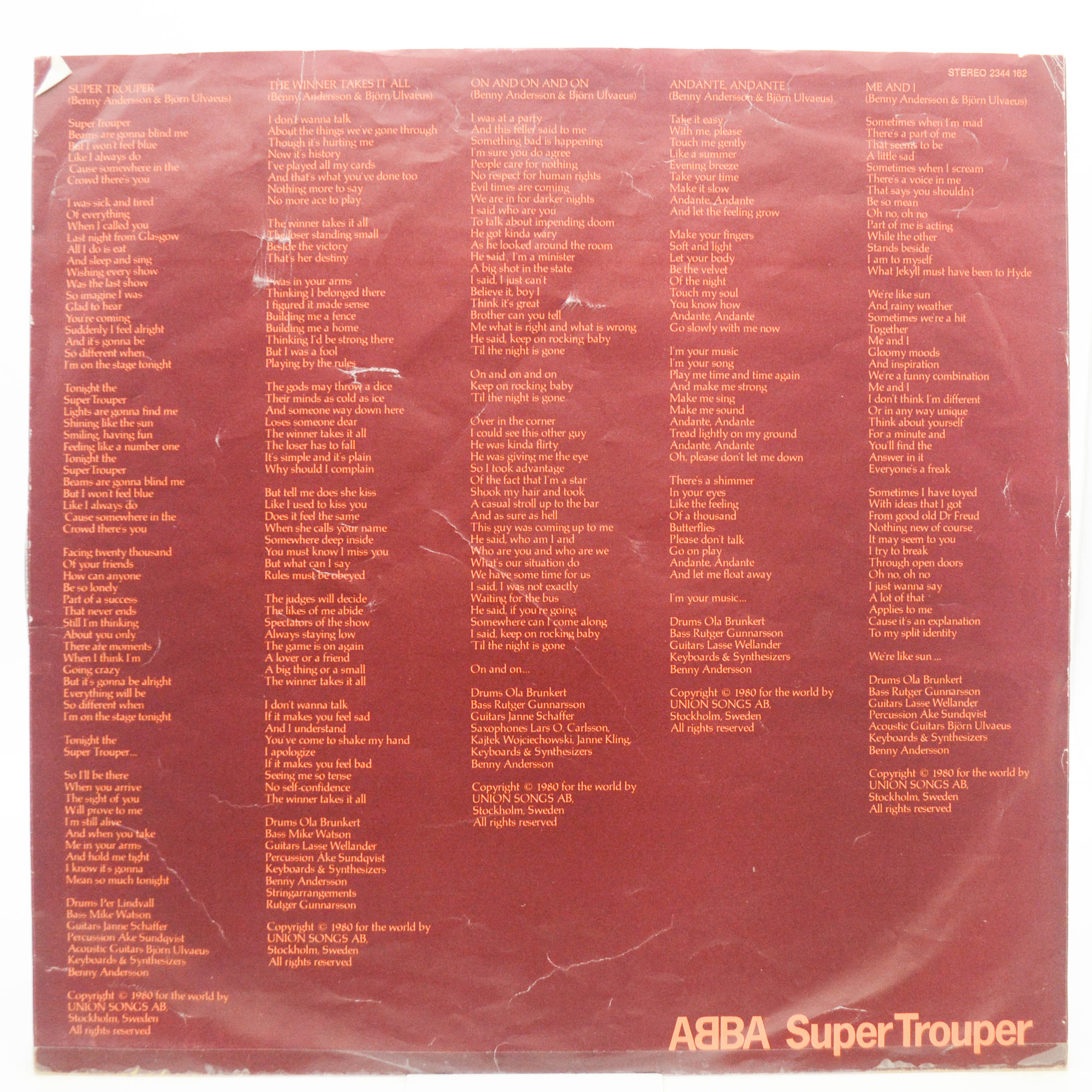 ABBA — Super Trouper, 1980
