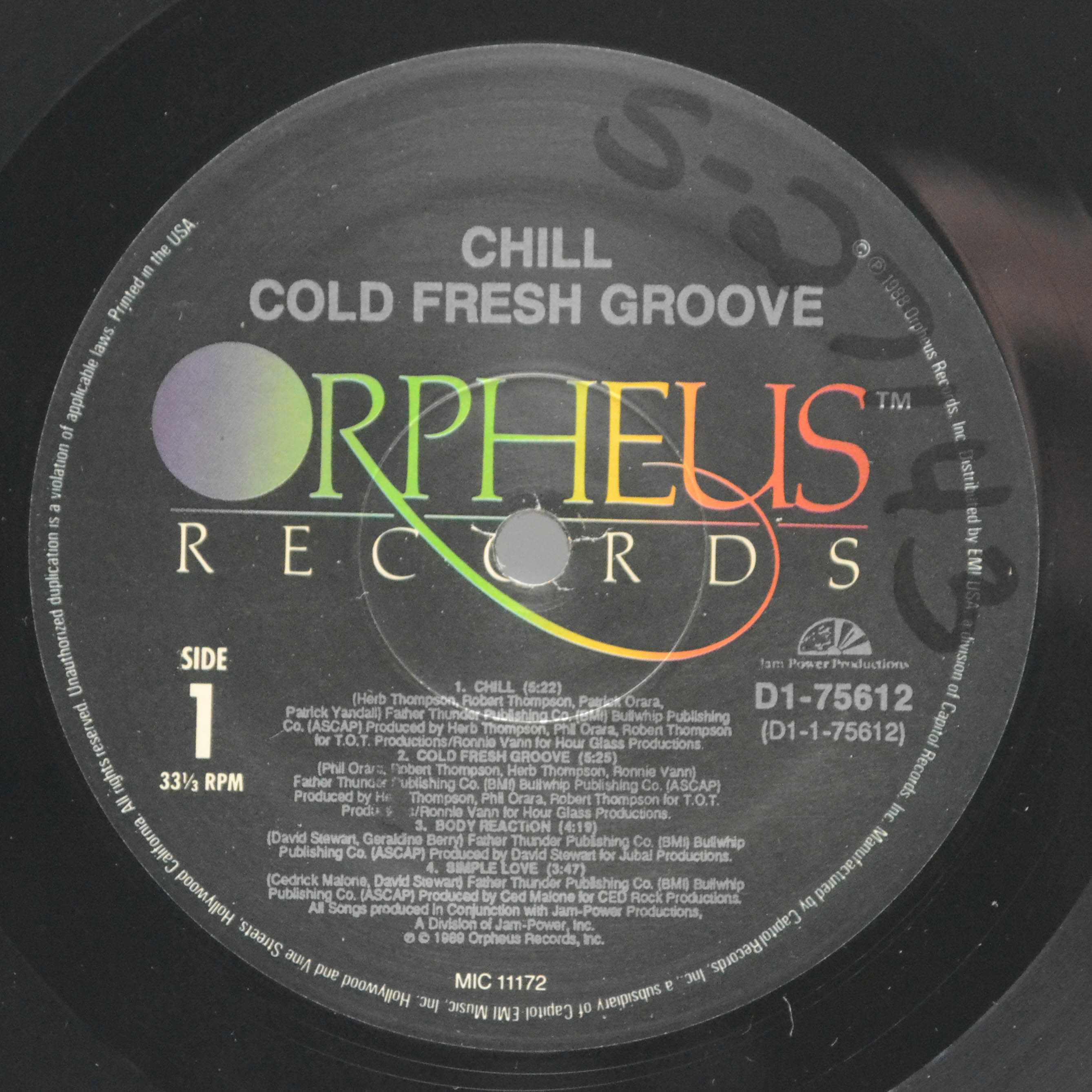 Chill — Cold Fresh Groove (USA), 1989