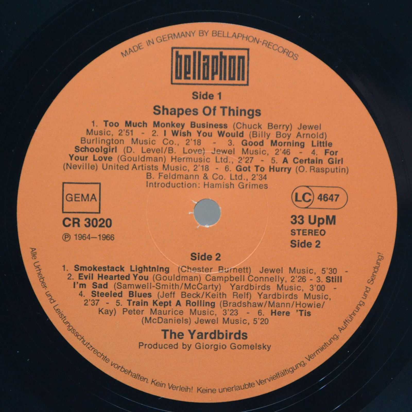 Yardbirds — Shapes Of Things (2LP), 1977