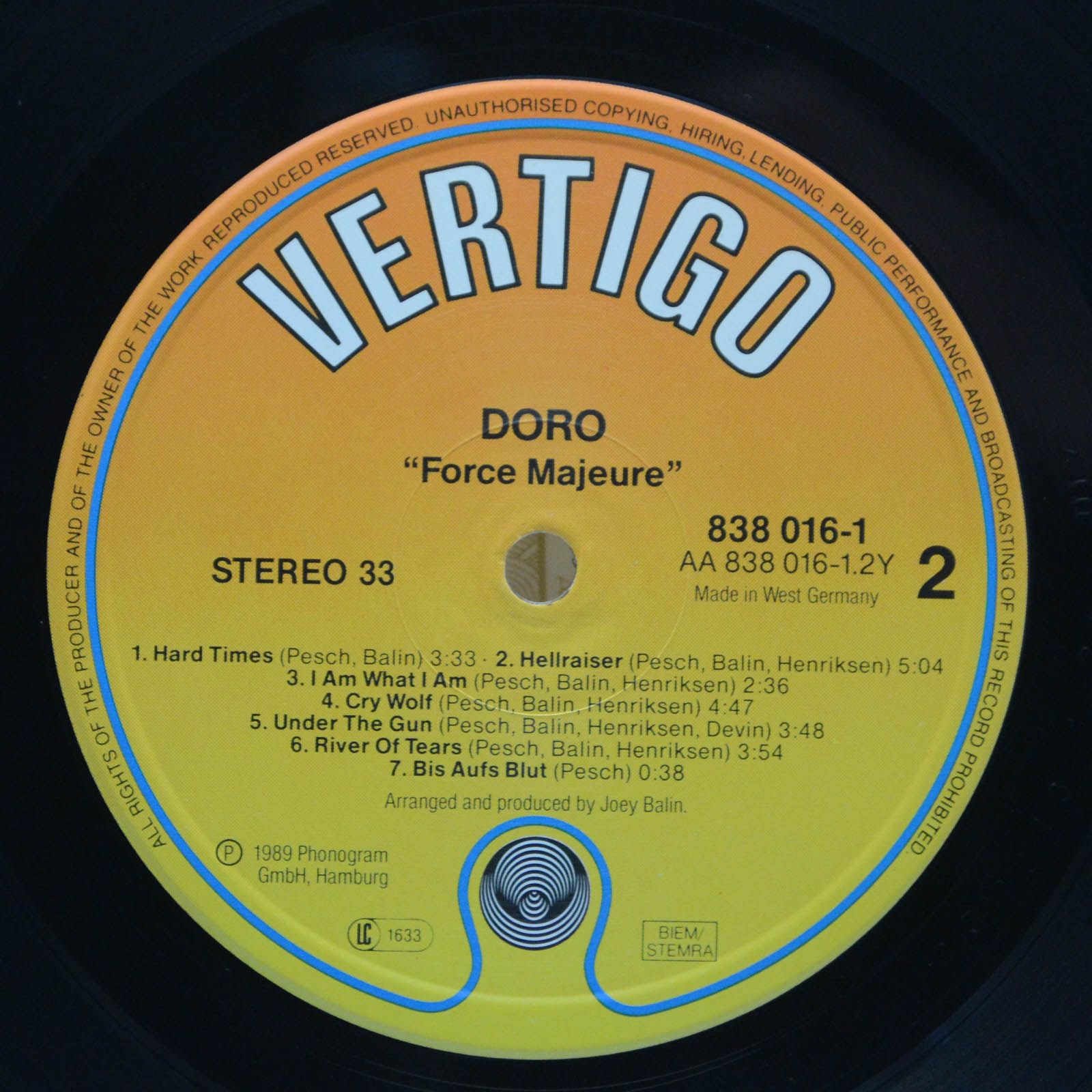 Doro — Force Majeure, 1989