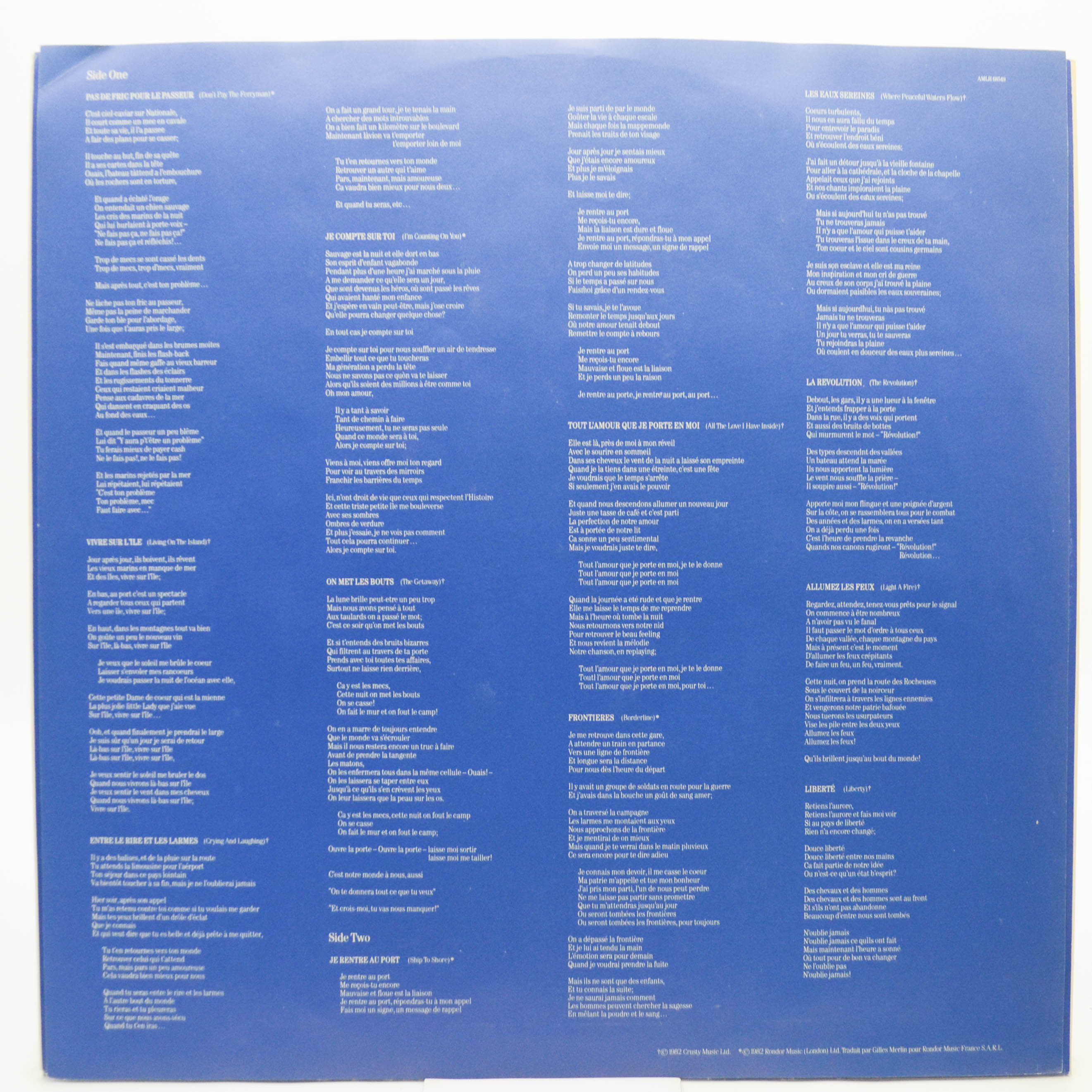 Chris de Burgh — The Getaway, 1982