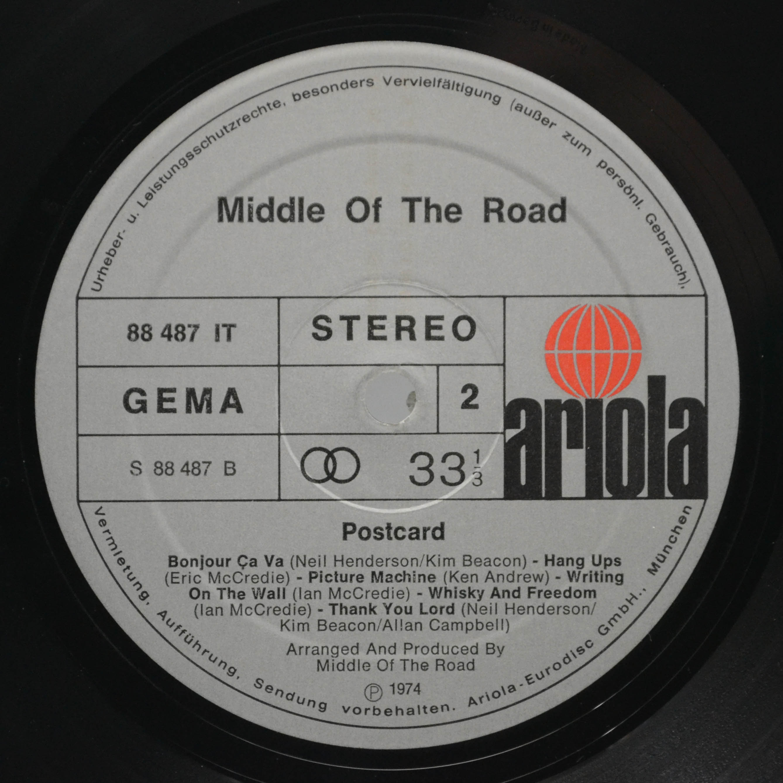 Middle Of The Road — Postcard, 1974